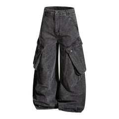 CapCabin Washed Wide-Leg Cargo Pants