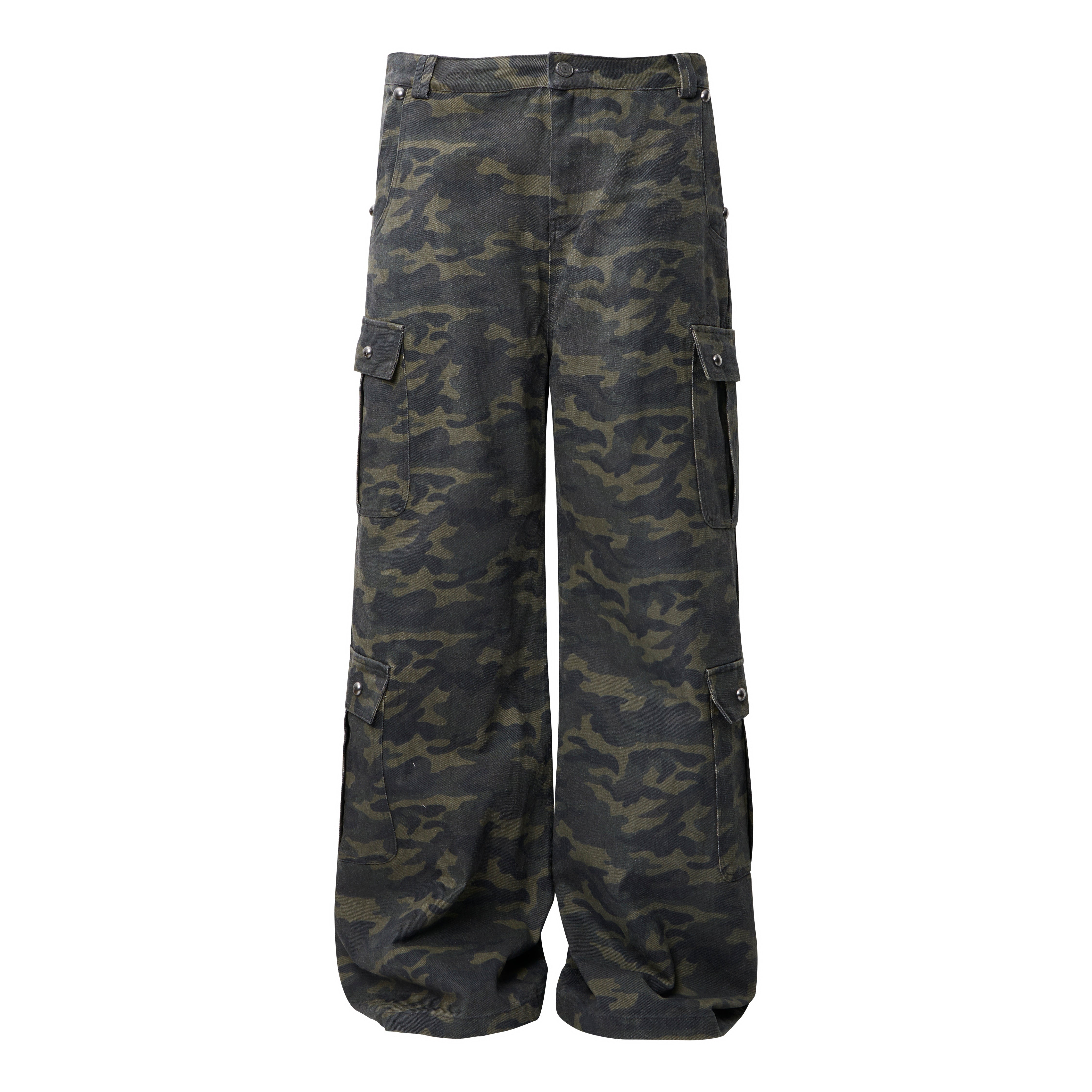 CapCabin Camo Wide-Leg Cargo Pants