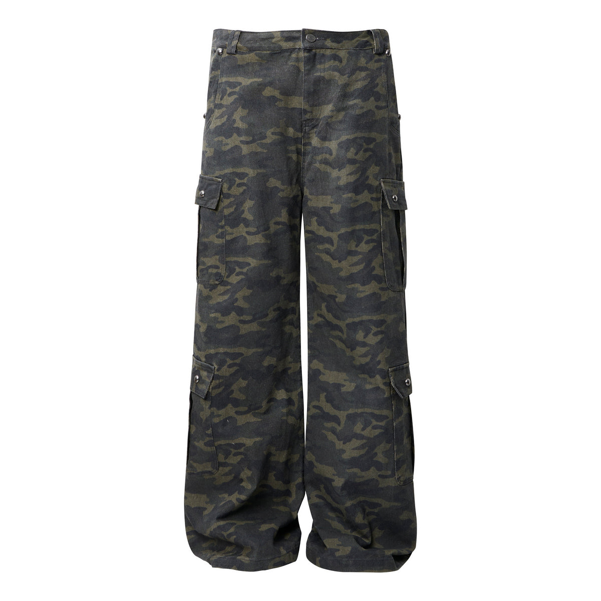 CapCabin Camo Wide-Leg Cargo Pants
