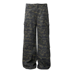 CapCabin Camo Wide-Leg Cargo Pants