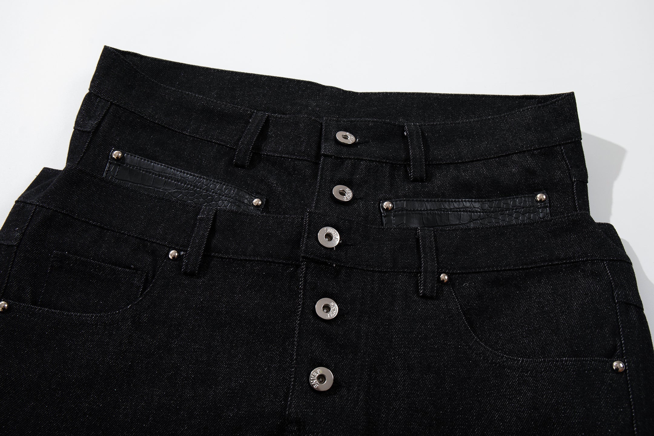 CapCabin Wide Leg Button Fly Denim Pants