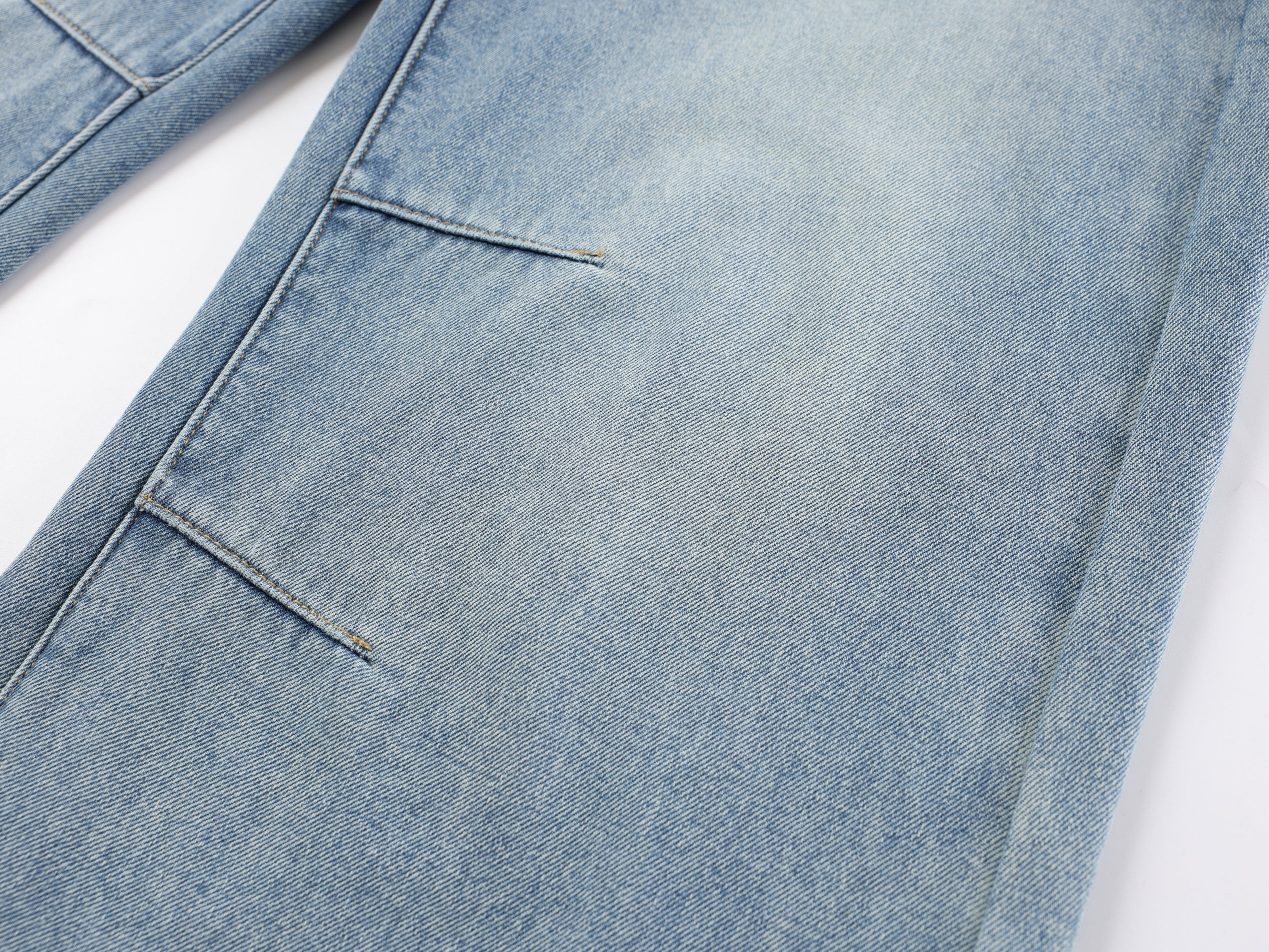 CapCabin Fleece-Lined Stacked Denim Pants