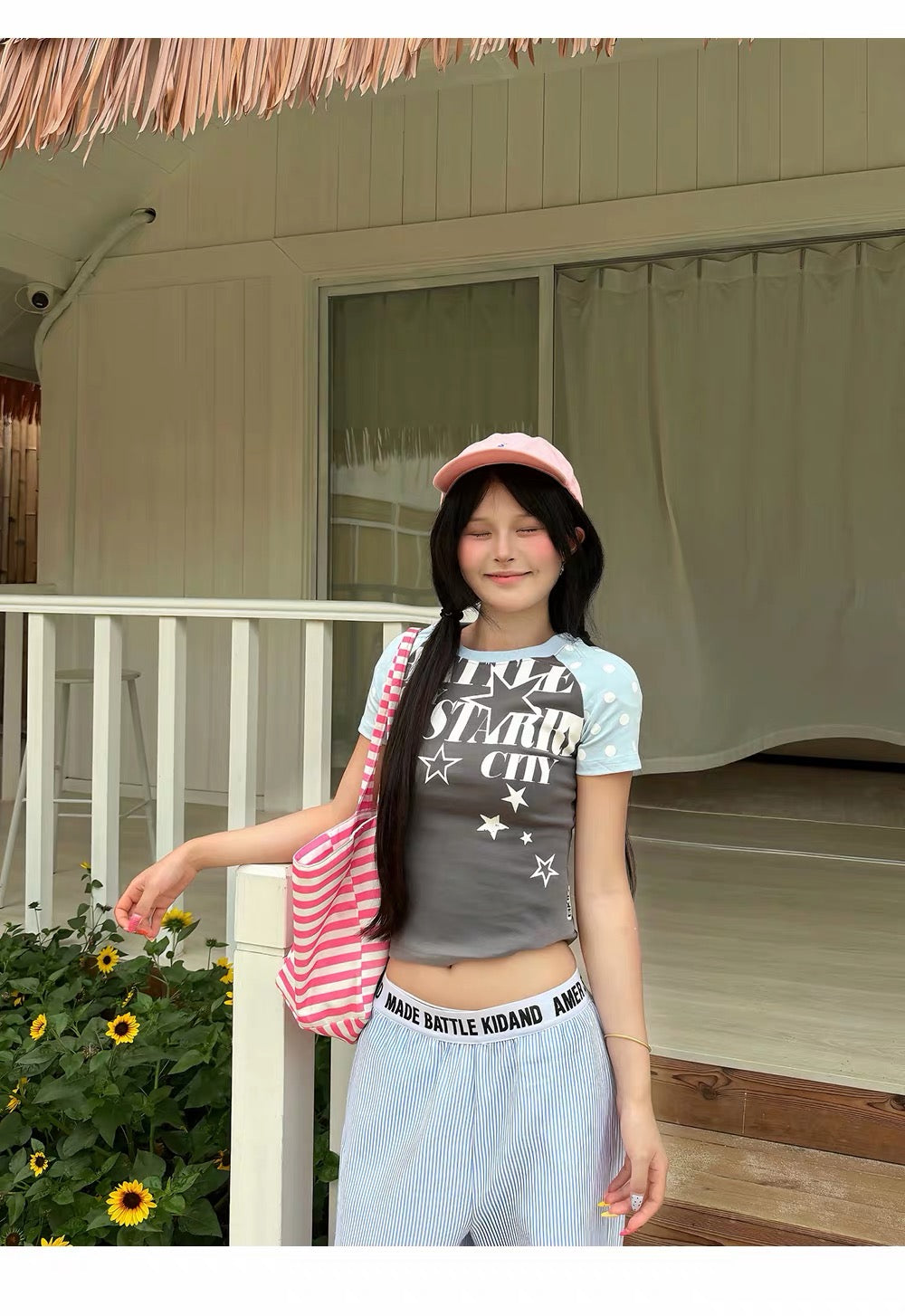 CapCabin “Starry City Contrast Raglan Tee”(Slim fit)