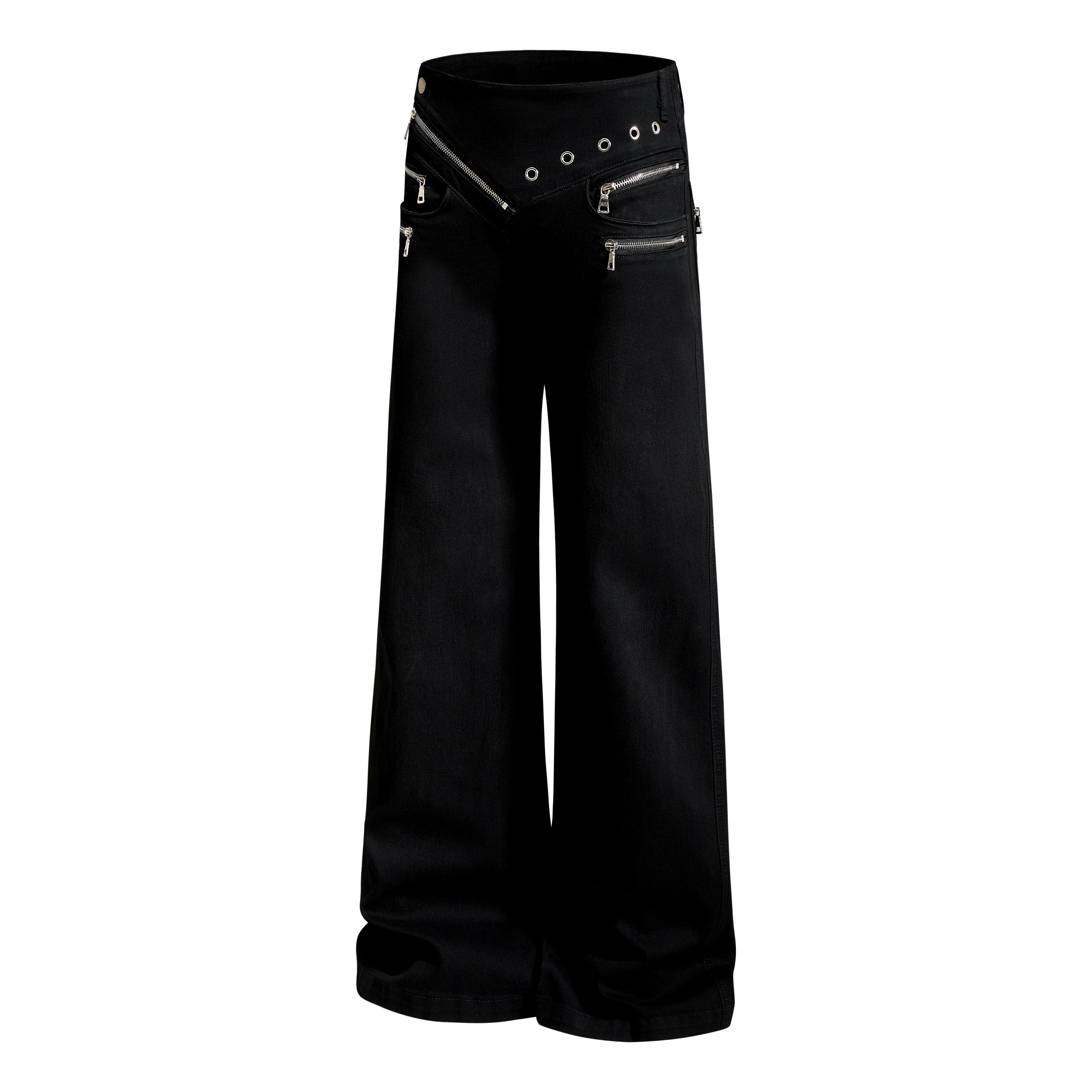 CapCabin Zipper Detail Flared Pants