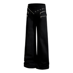 CapCabin Zipper Detail Flared Pants