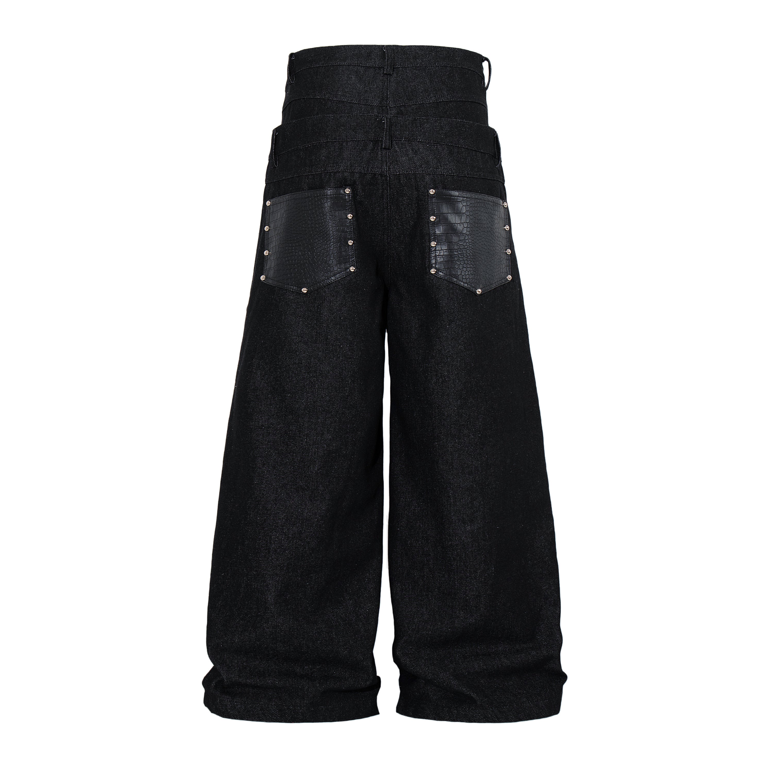 CapCabin Wide Leg Button Fly Denim Pants