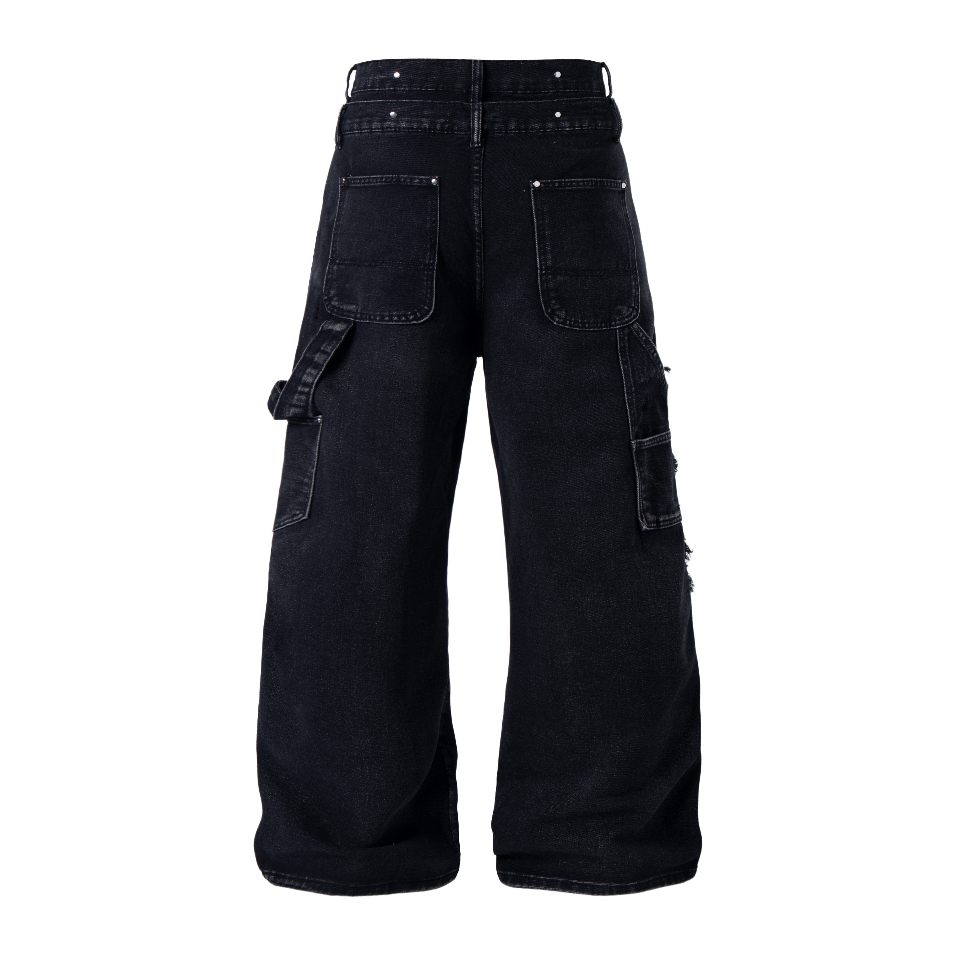 CapCabin Distressed Panel Denim Pants