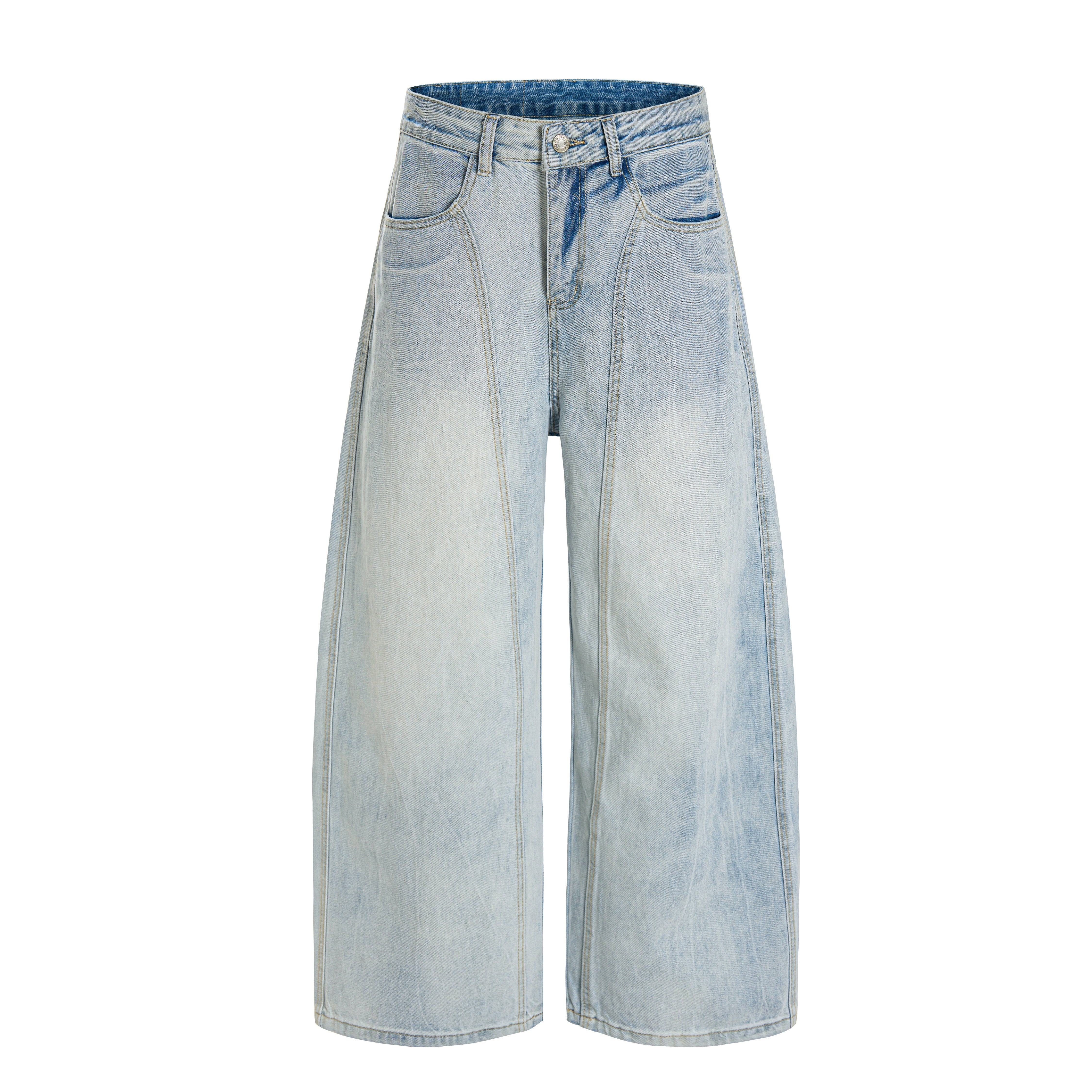 CapCabin Vintage Wide-Leg Washed Jeans