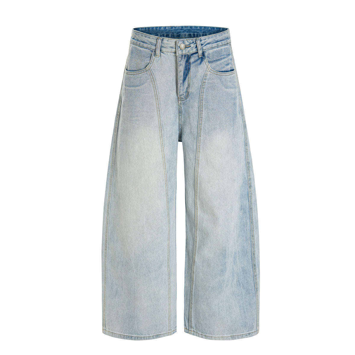 CapCabin Vintage Wide-Leg Washed Jeans
