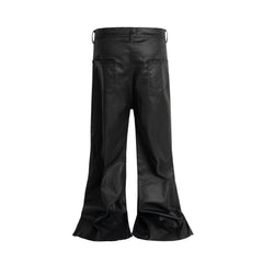 CapCabin Blade-Cut Zip Leather Pants