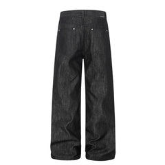 CapCabin “Black Raw Button Denim Jeans”