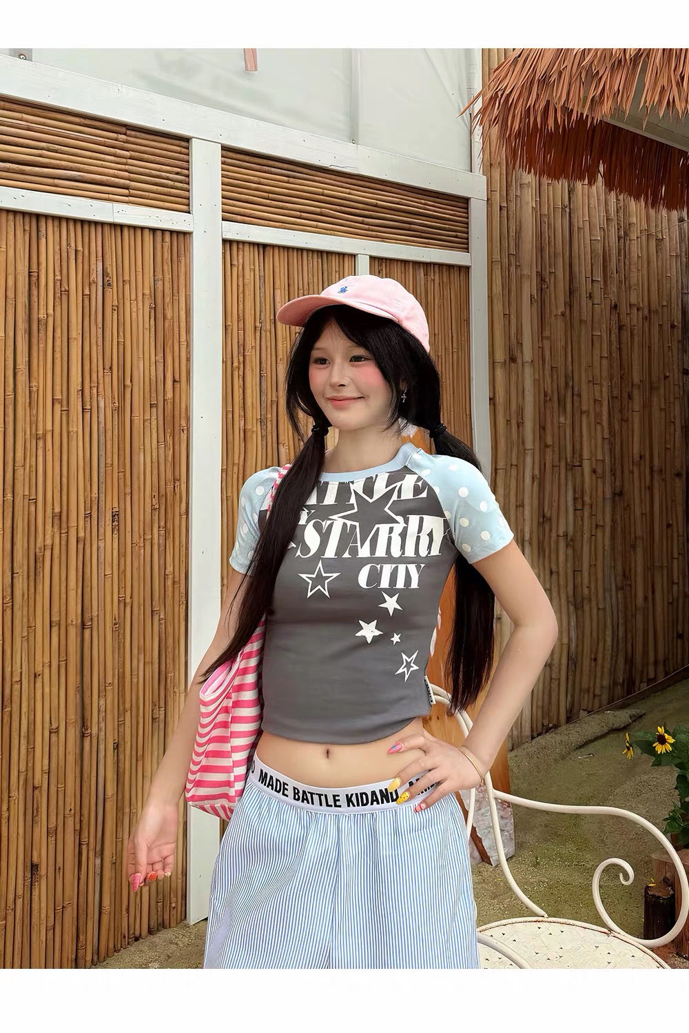 CapCabin “Starry City Contrast Raglan Tee”(Slim fit)