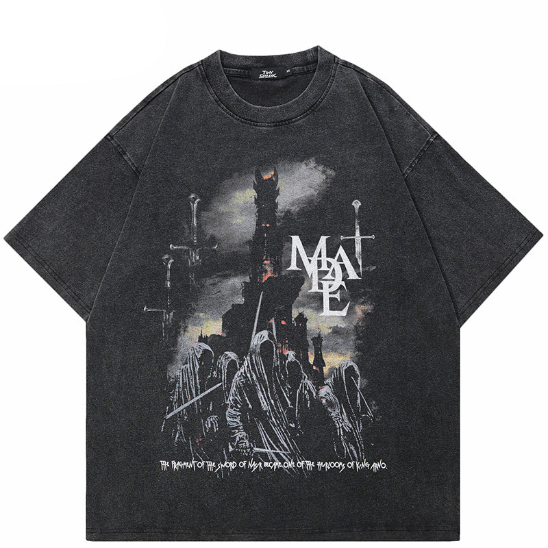 Black Graphic Y2K Tees