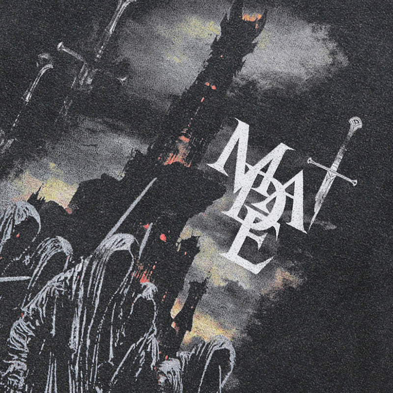 Black Graphic Y2K Tees