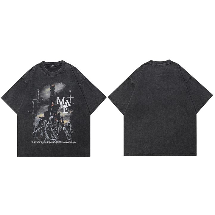 Black Graphic Y2K Tees