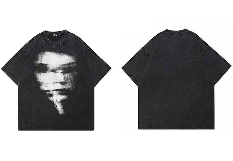 Blurry Faces Graphic Y2K Tee