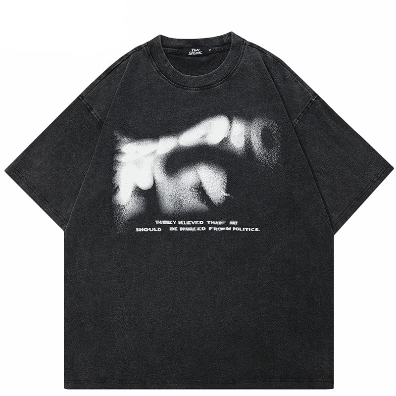 Blurry Letters Vintage Y2K Graphic Tee