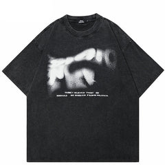 Blurry Letters Vintage Y2K Graphic Tee