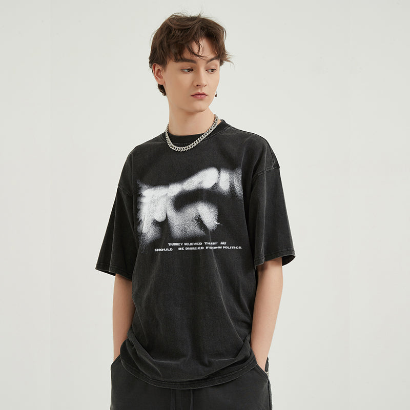 Blurry Letters Vintage Y2K Graphic Tee