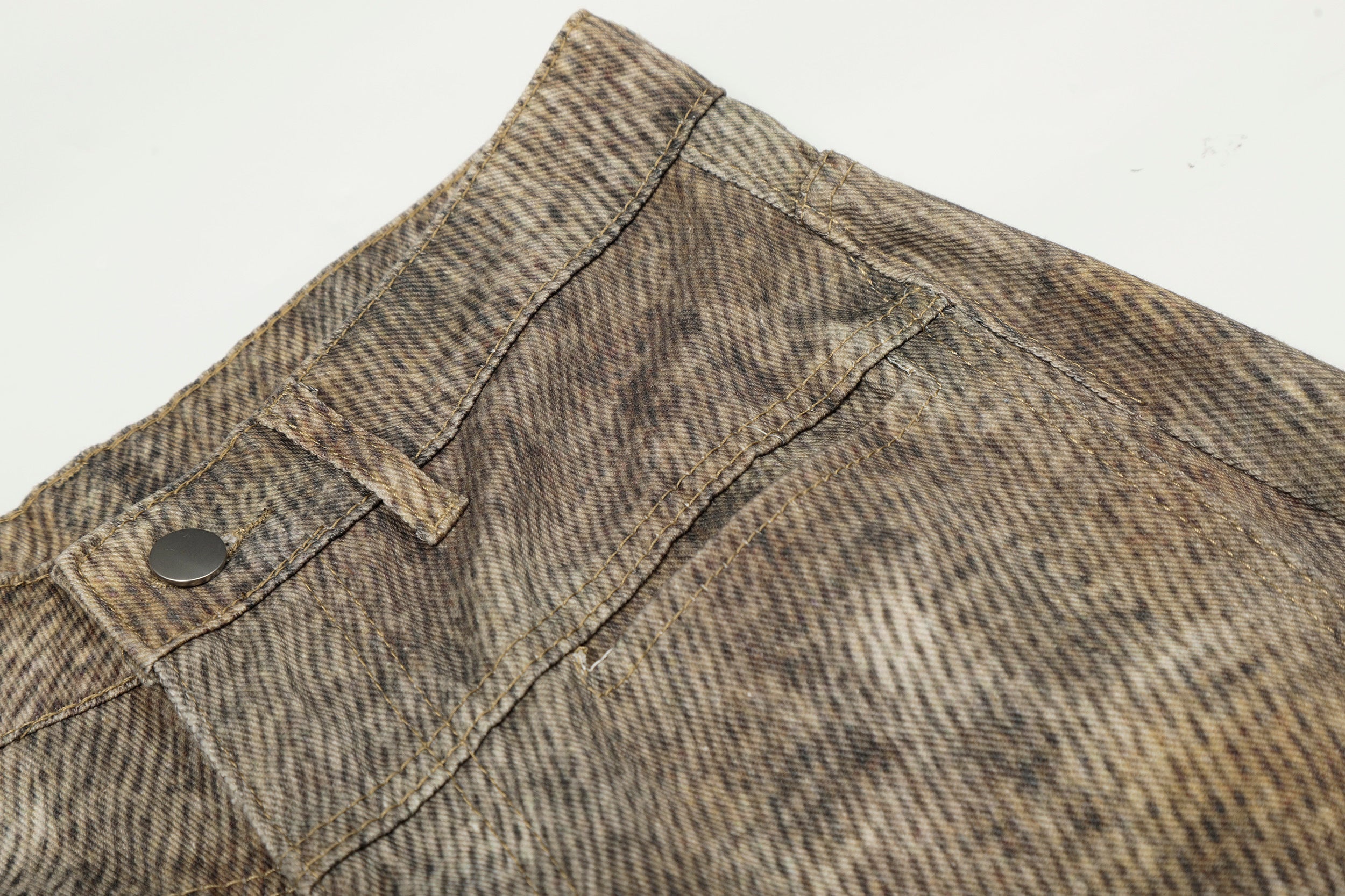 CapCabin Leopard Wash Wide-Leg Jeans
