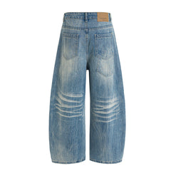CapCabin Heavy Washed Wide-Leg Denim Jeans