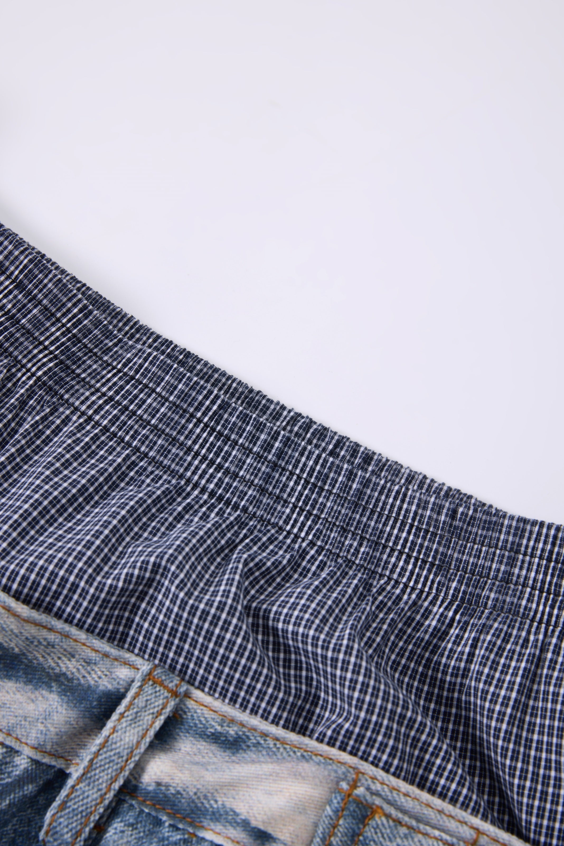 CapCabin Layered Waist Distressed Jeans