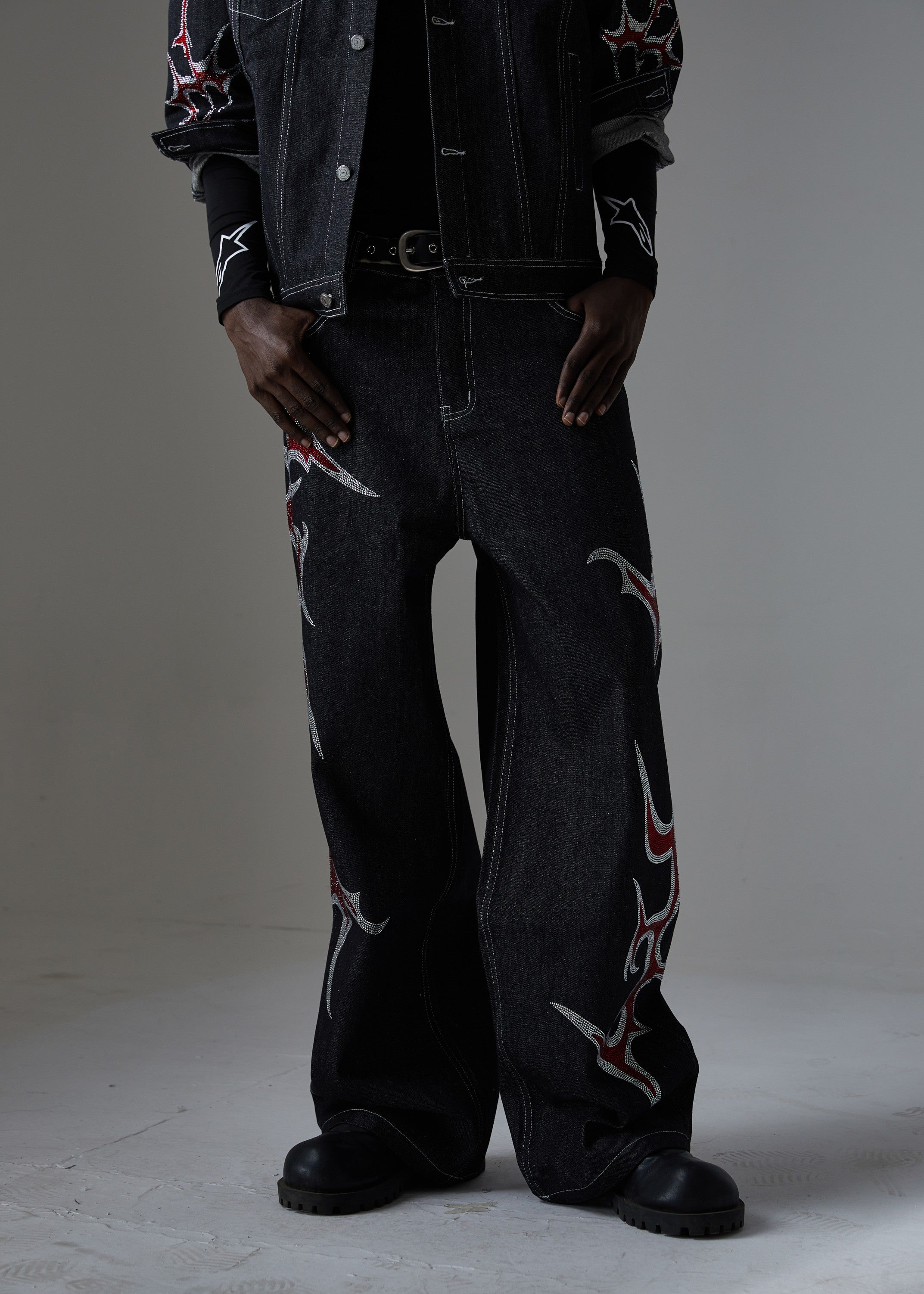 CapCabin Graphic Denim Pants