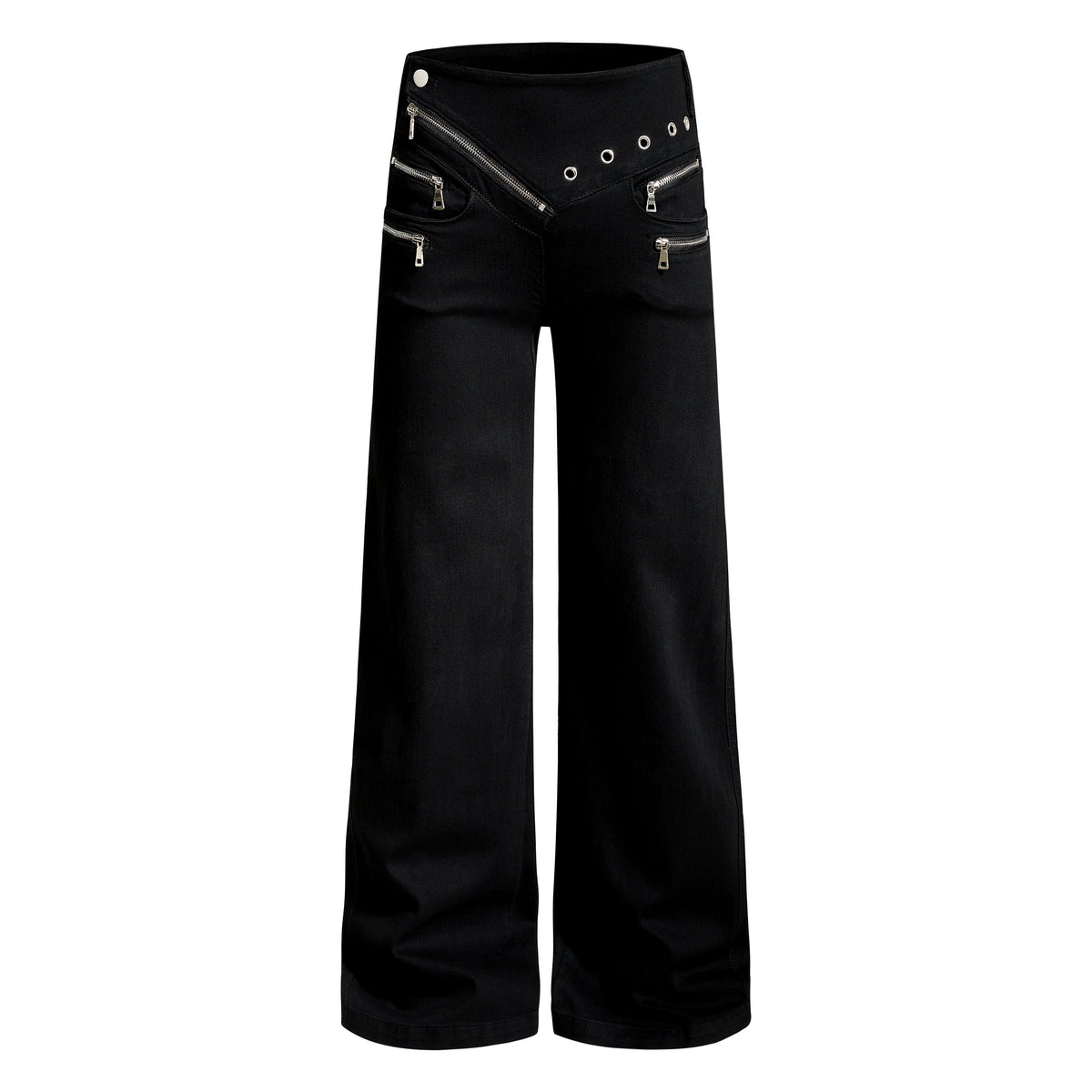 CapCabin Zipper Detail Flared Pants