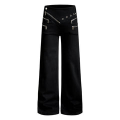 CapCabin Zipper Detail Flared Pants