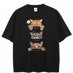 Cartoon Cat Graphic T Shirts Y2K
