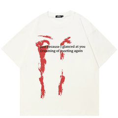 Casual White Y2K Graphic Tees