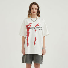 Casual White Y2K Graphic Tees