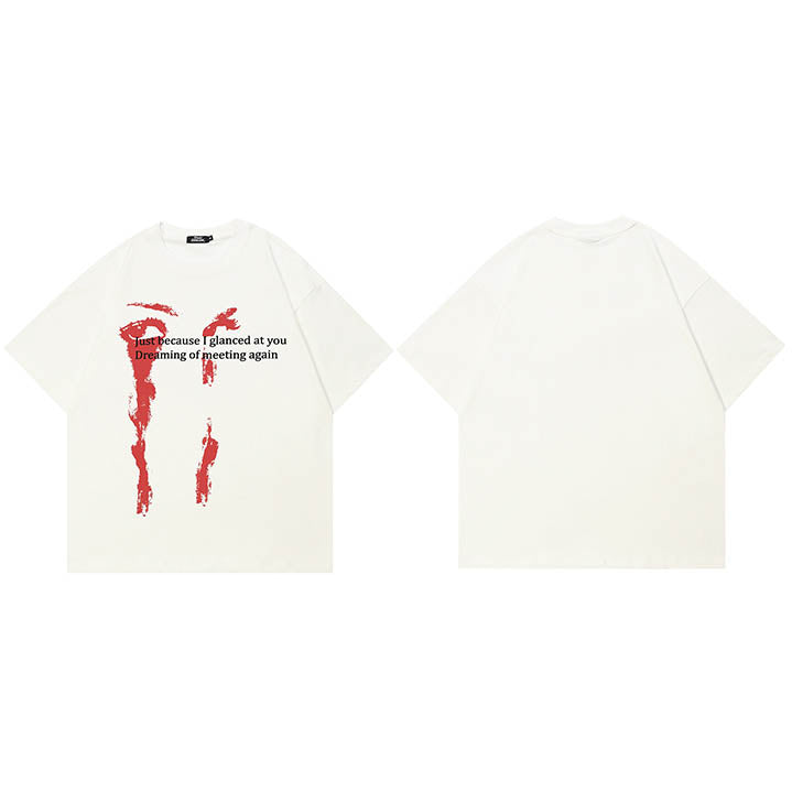 Casual White Y2K Graphic Tees