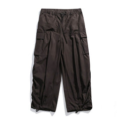 Casual Multi-Pocket Loose Wide-Leg Drawstring Overalls