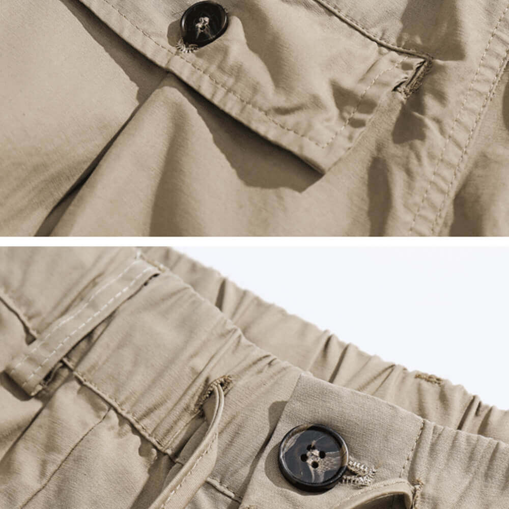 Casual Multi-Pocket Loose Wide-Leg Drawstring Overalls