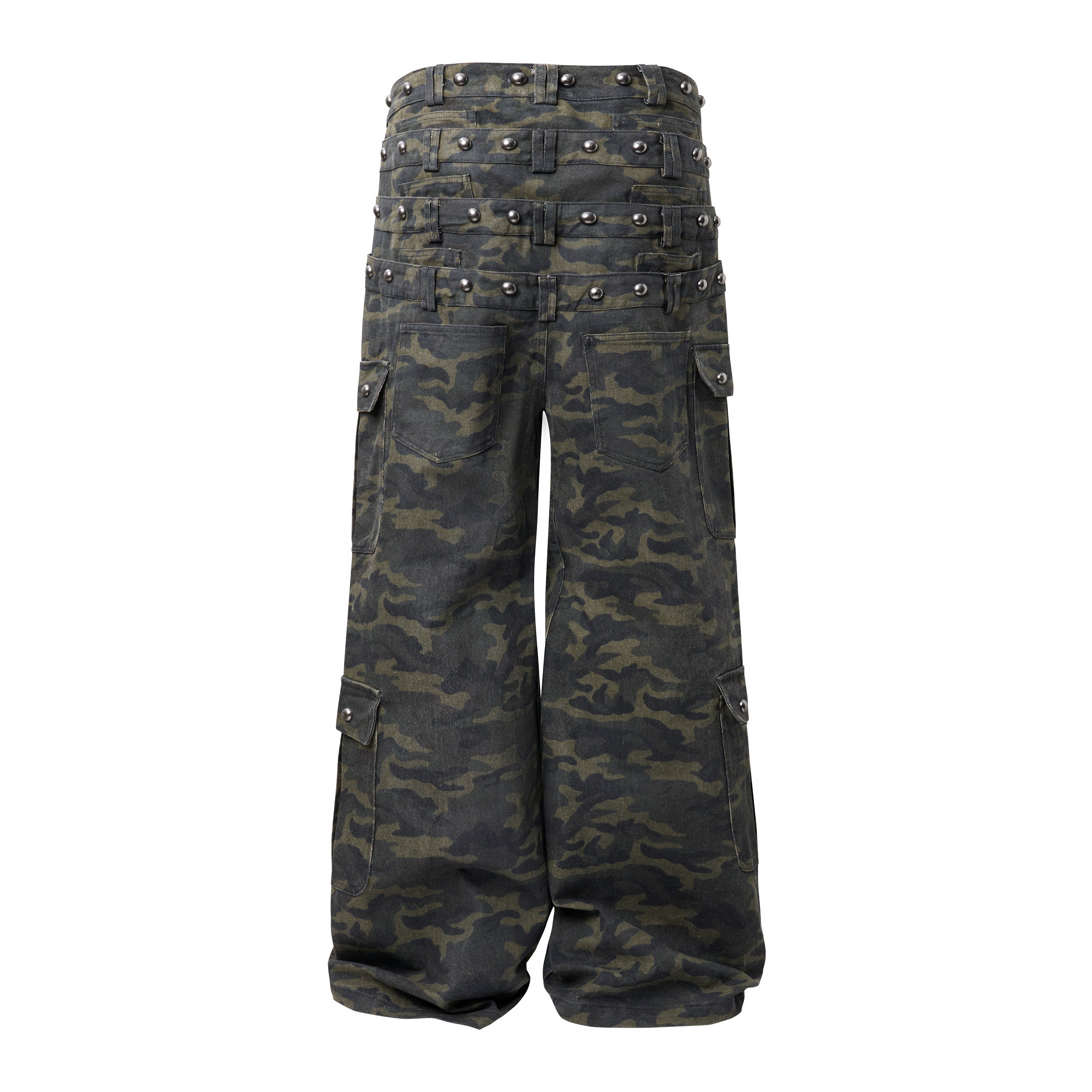 CapCabin Camo Wide-Leg Cargo Pants