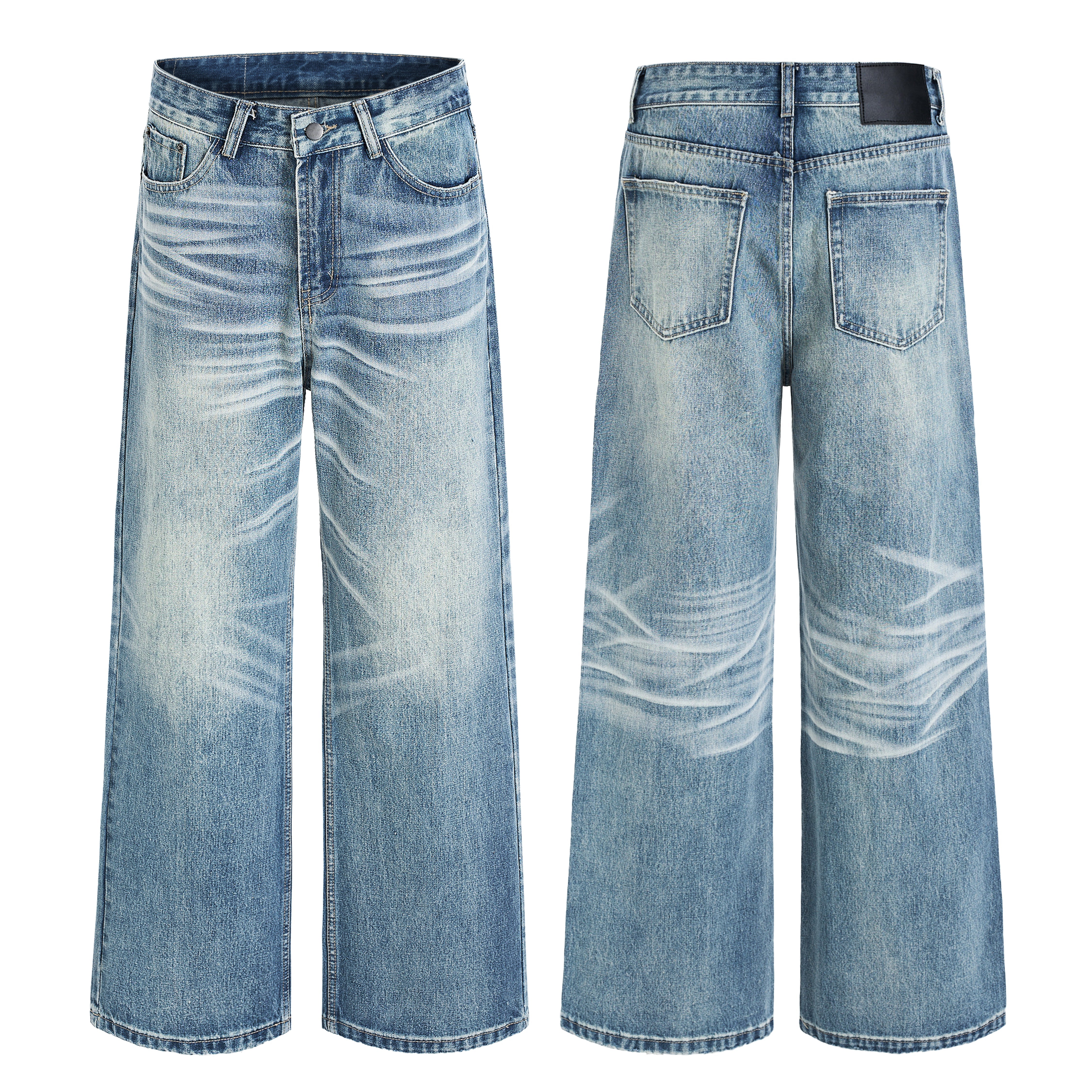 CapCabin Washed Wide-Leg Denim Jeans