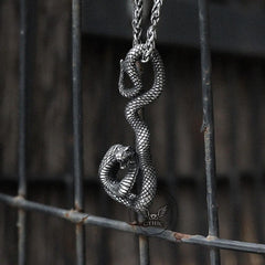 Coiled Snake Stainless Steel Pendant