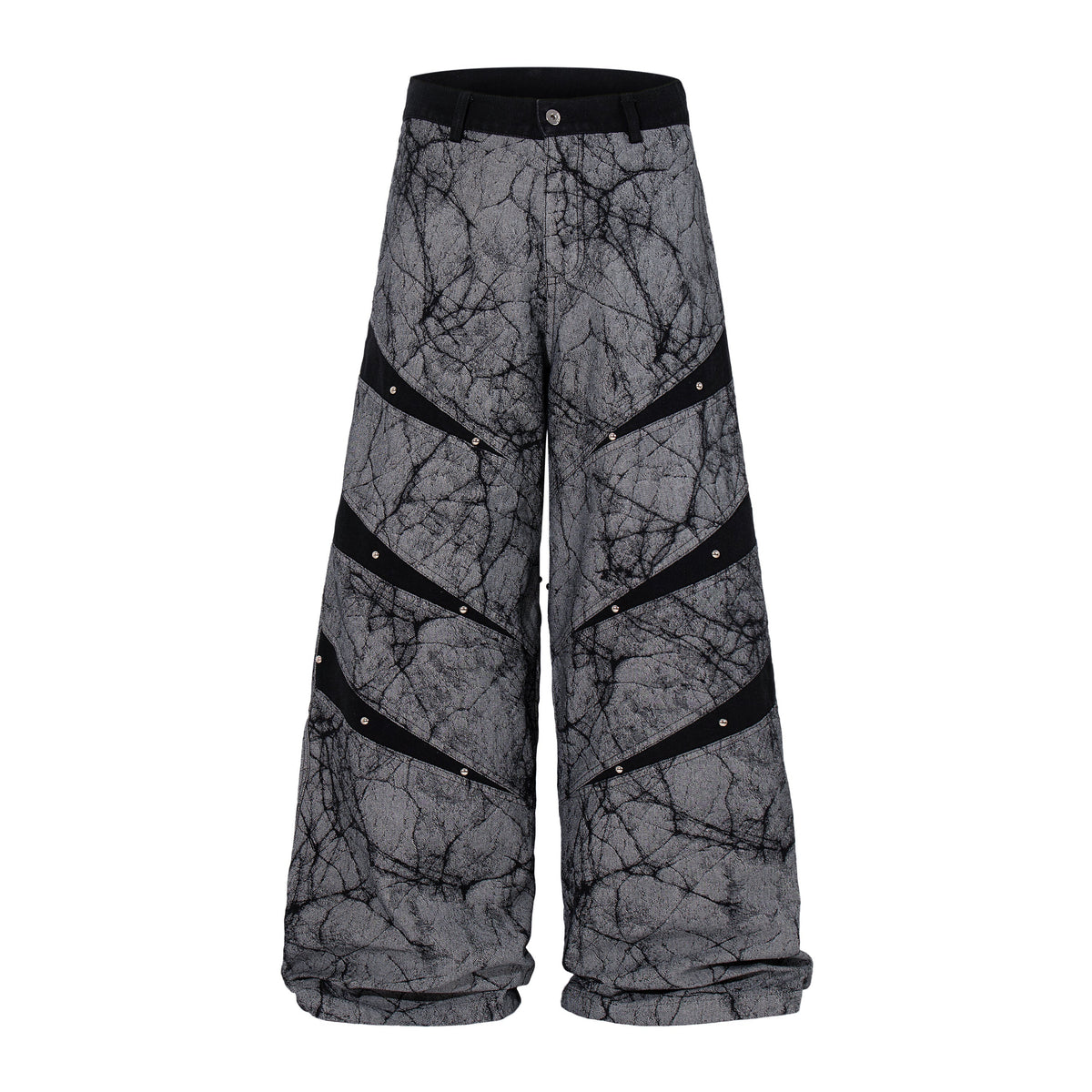 CapCabin Graphic Panel Wide Leg Denim Pants