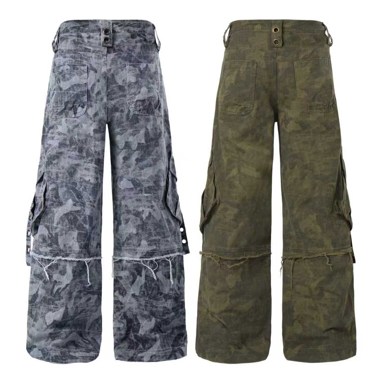 CapCabin Distressed Multi-Pocket Cargo Pants