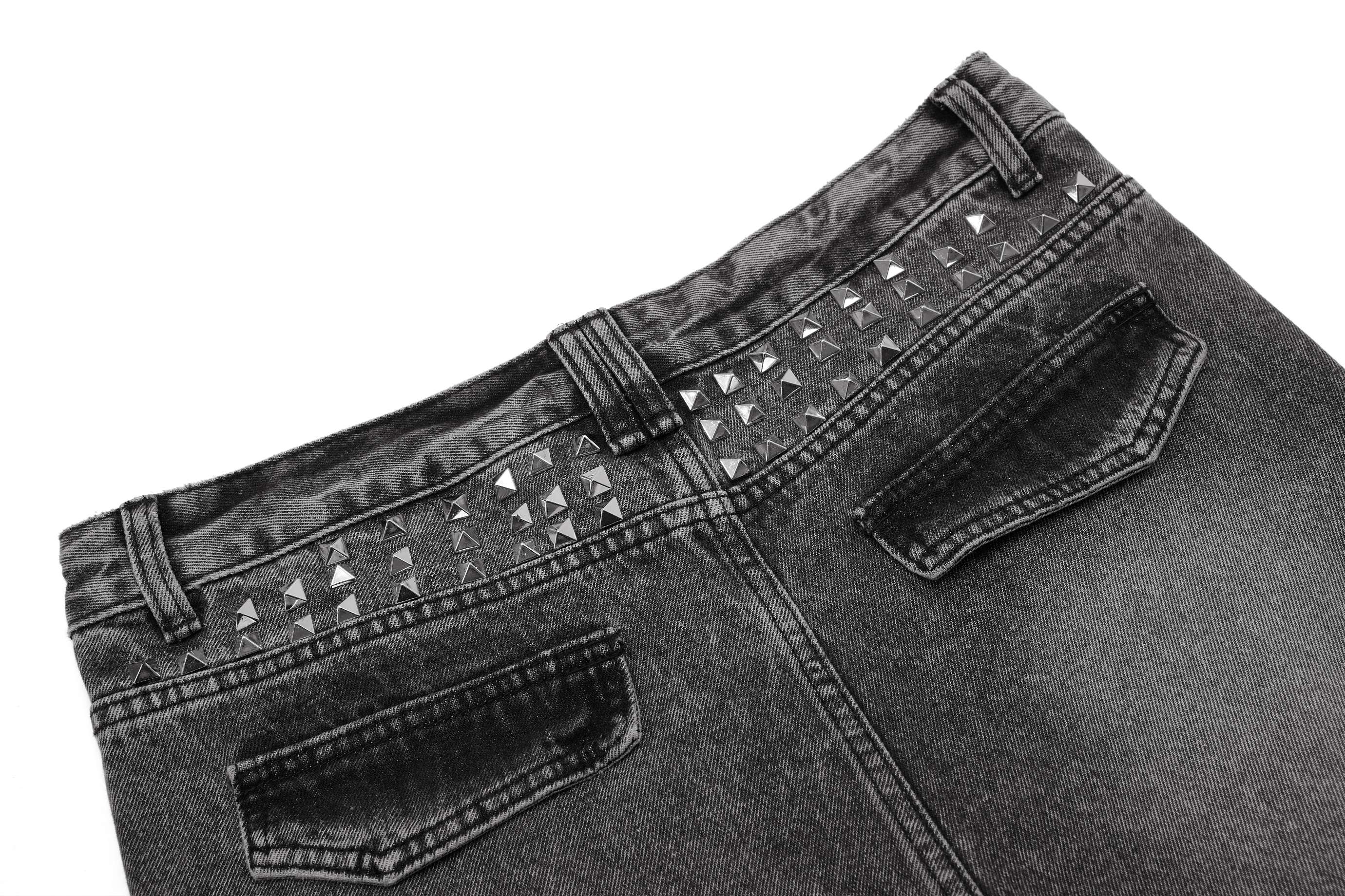 CapCabin Distressed Studded Denim Pants