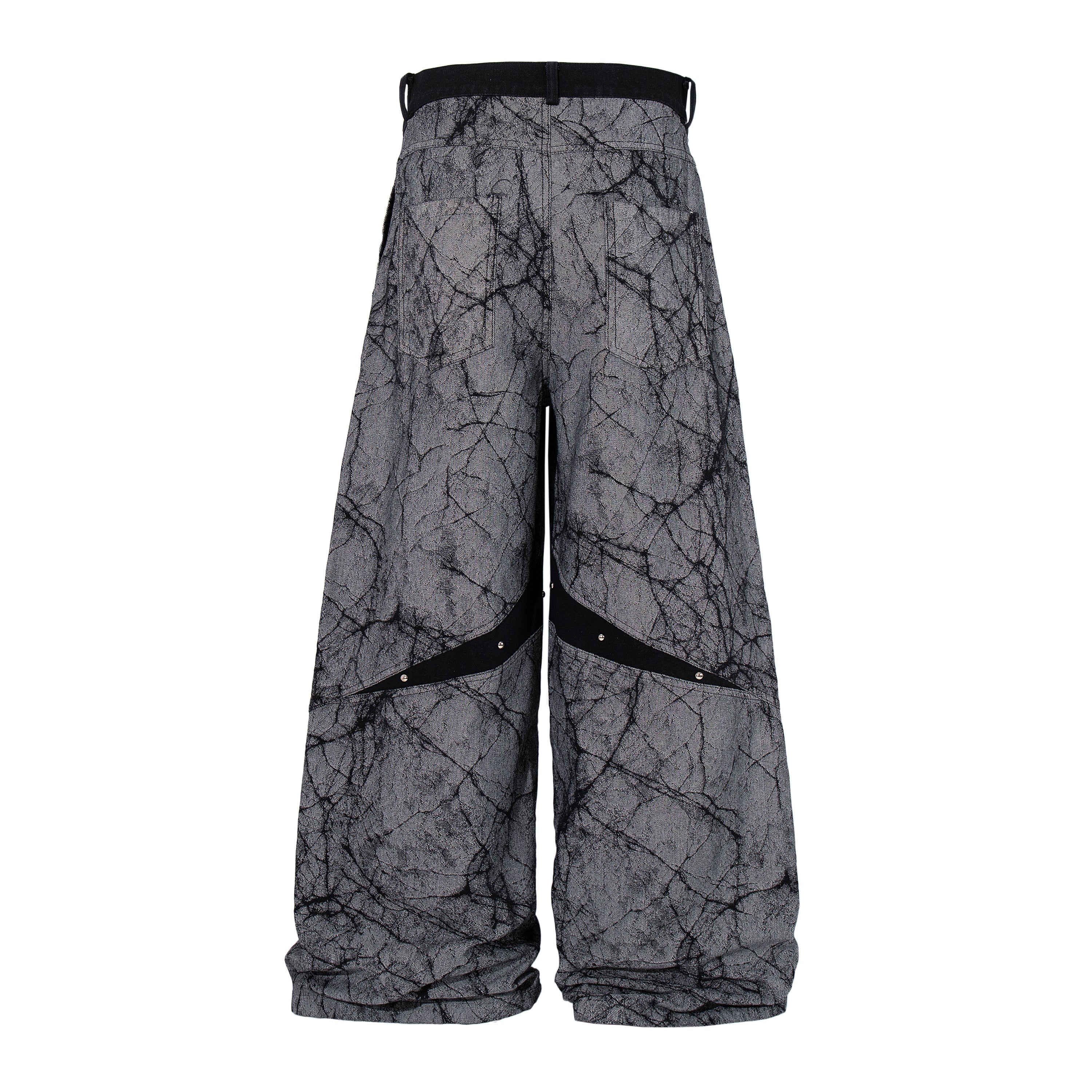CapCabin Graphic Panel Wide Leg Denim Pants