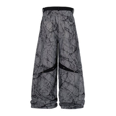 CapCabin Graphic Panel Wide Leg Denim Pants
