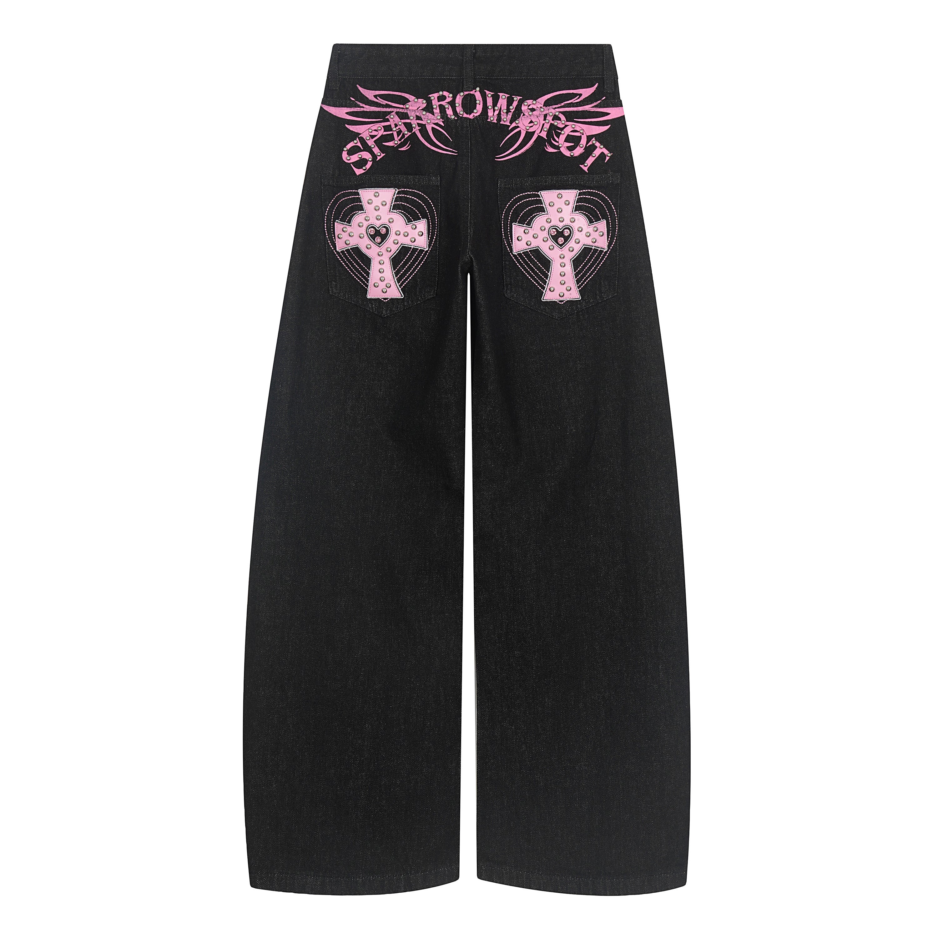 CapCabin Cross Pocket Graphic Wide-Leg Jeans