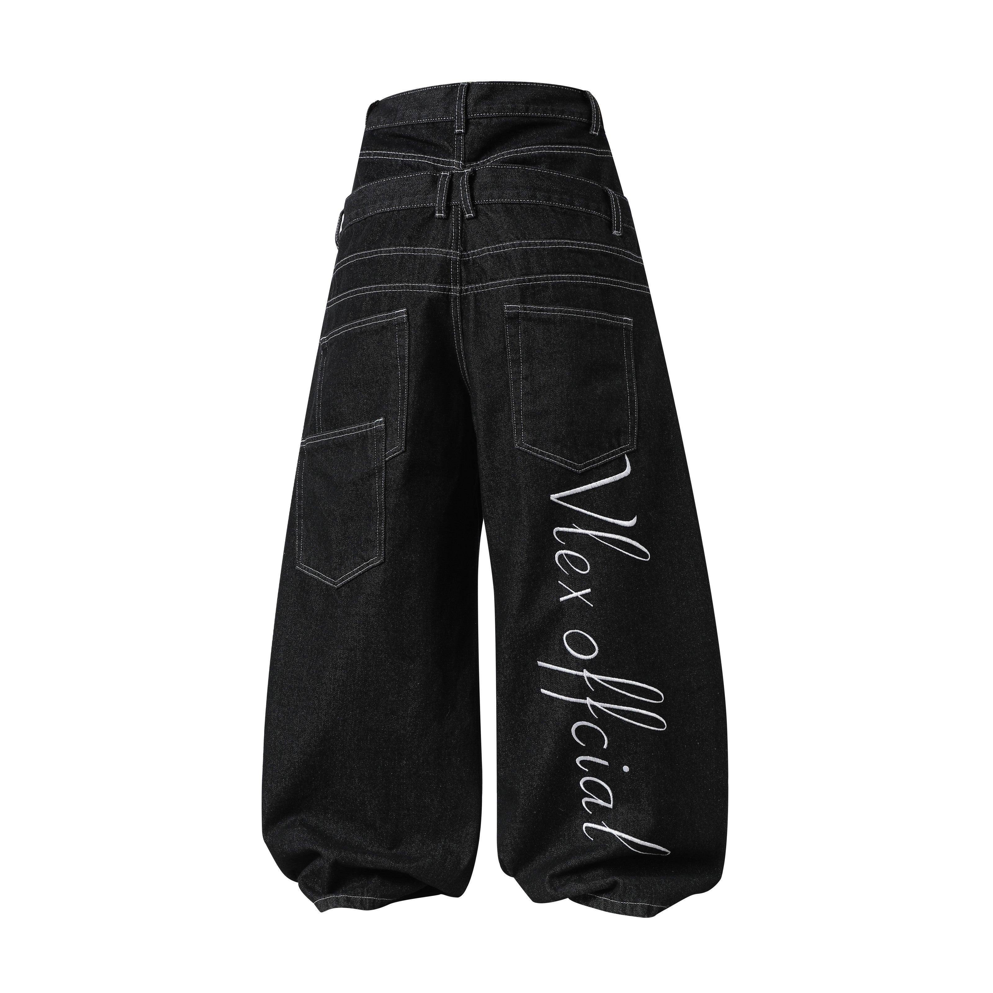 CapCabin Double-Waist Utility Denim Pants