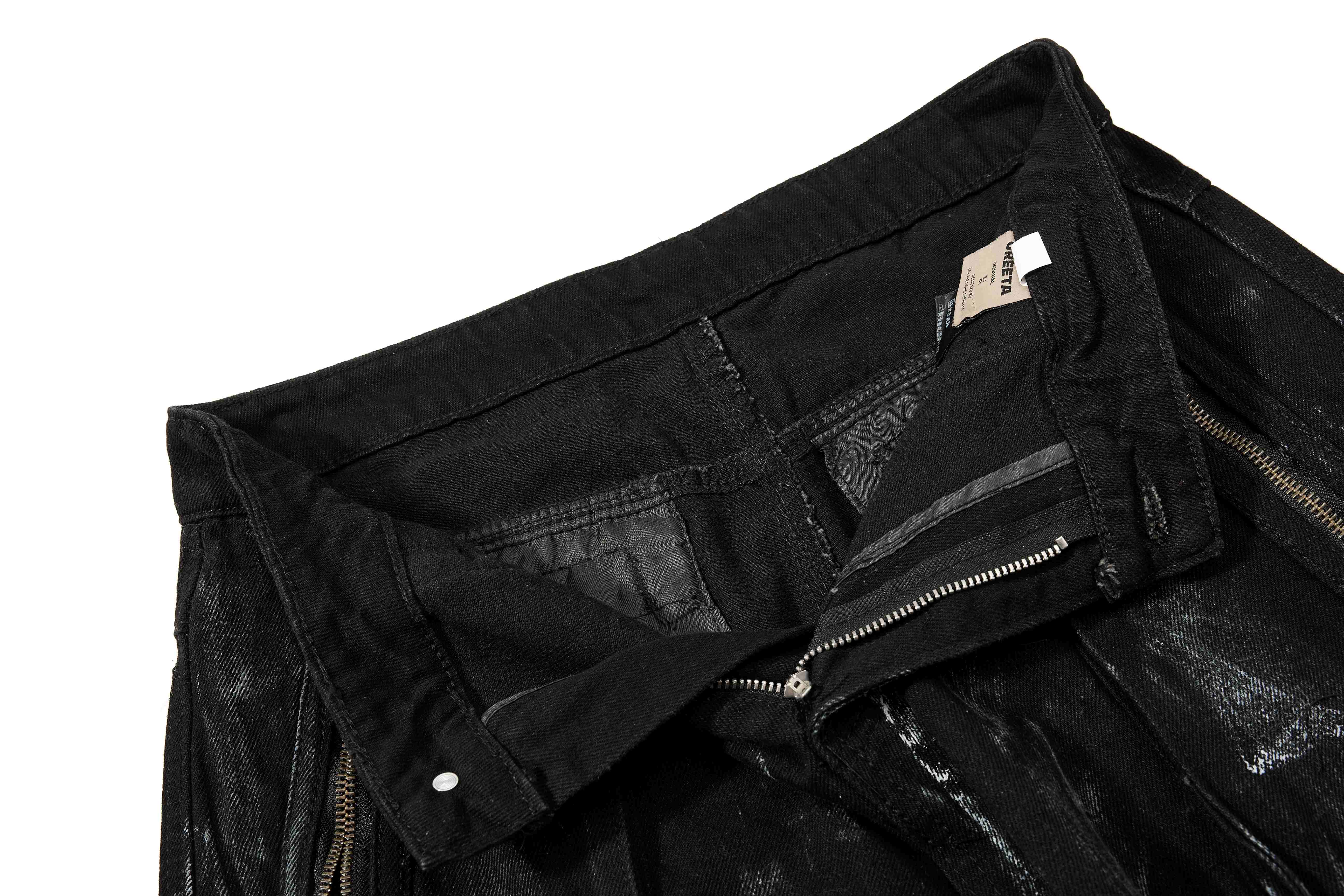 CapCabin Washed Utility Cargo Denim Pants