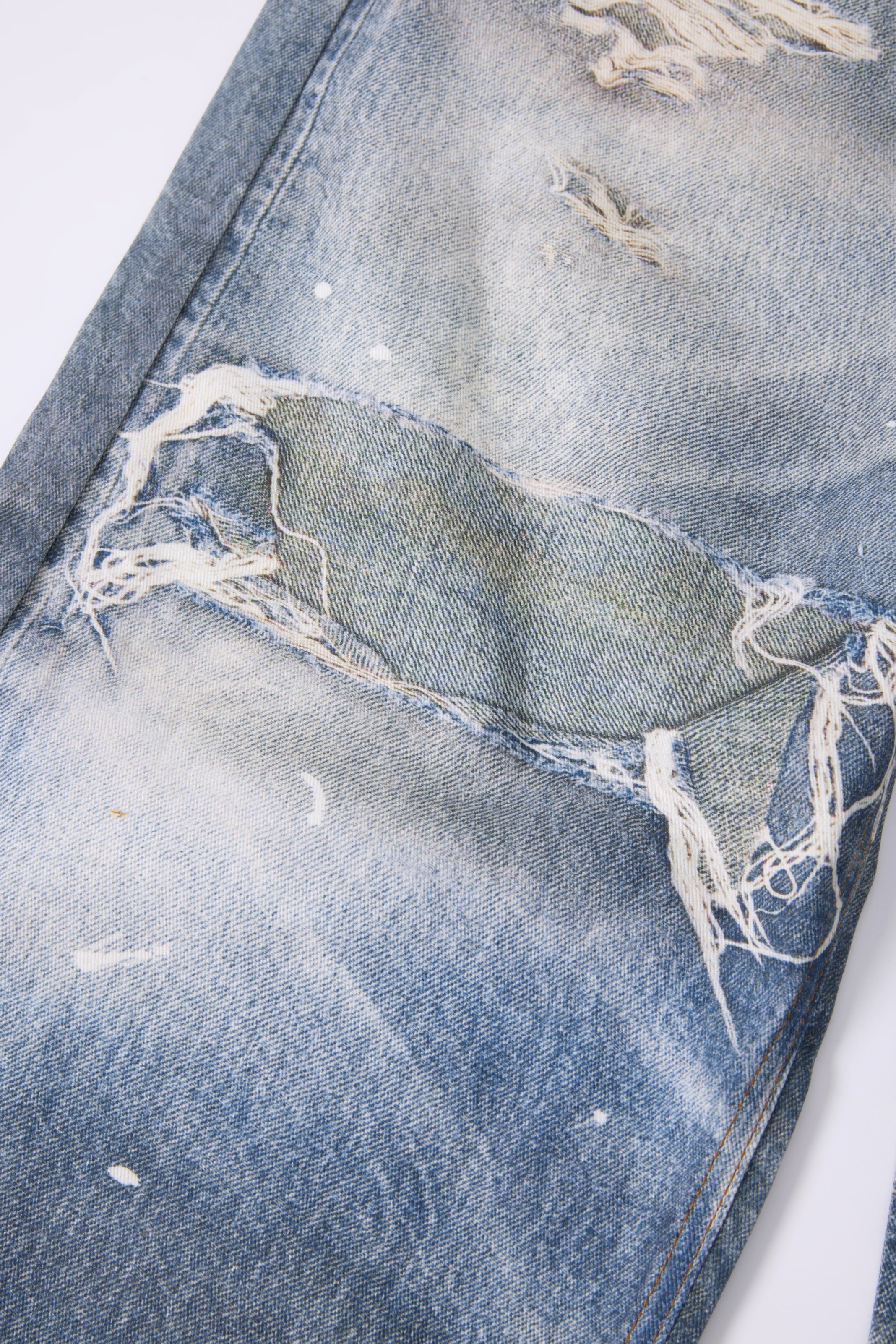CapCabin Layered Waist Distressed Jeans