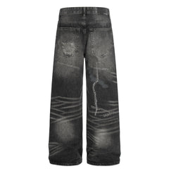 CapCabin Washed Distressed Denim Pants
