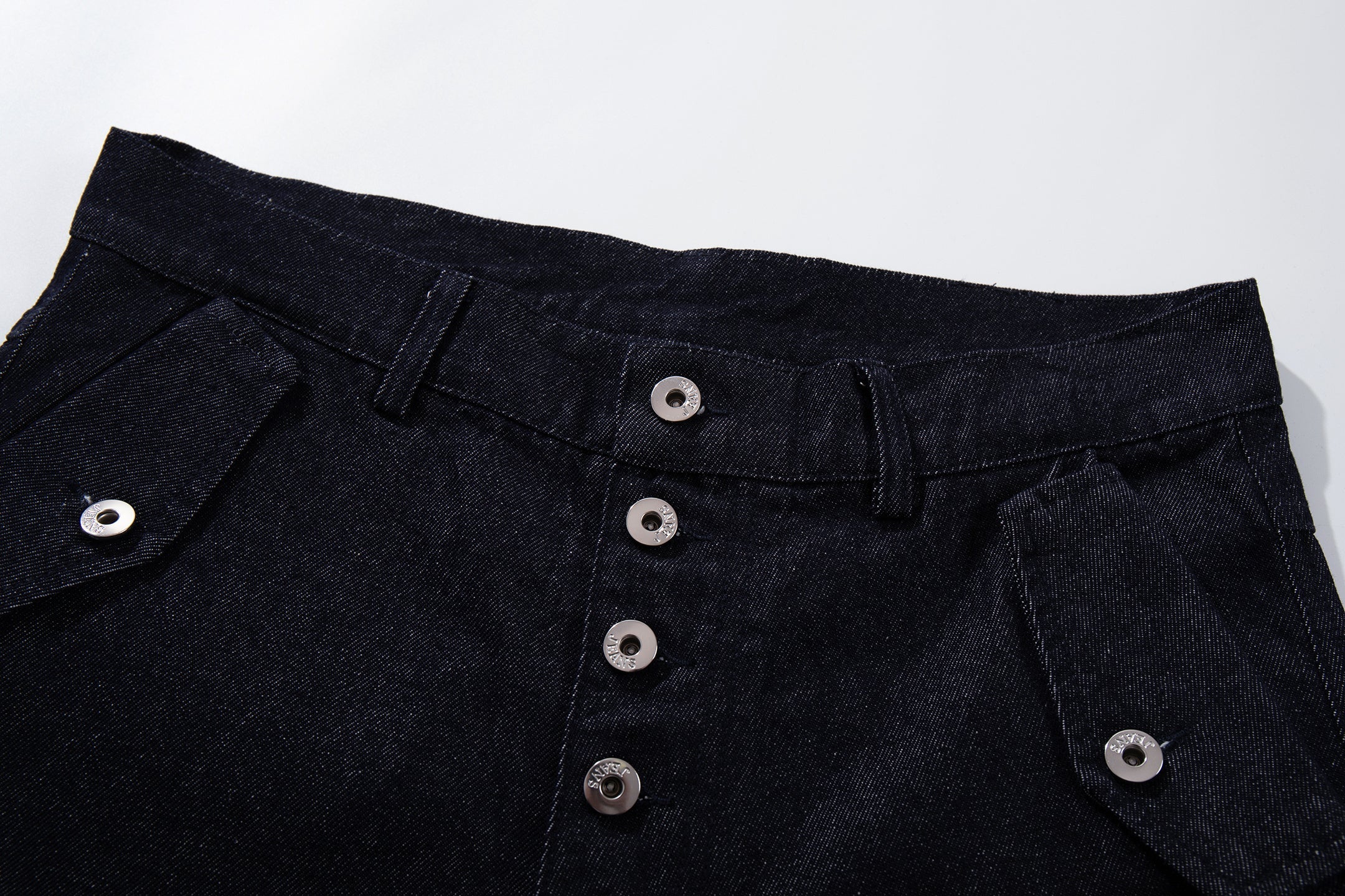 CapCabin Panel Construction Wide Leg Denim Pants