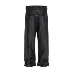 CapCabin Double Waist Denim Pants